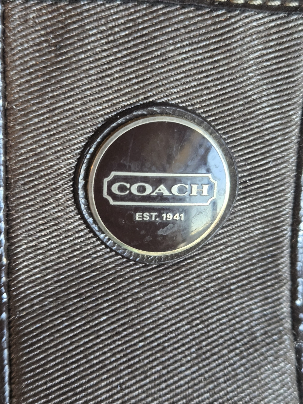 Coach Brown Signature Canvas Shoulder Tote - Picture 7 of 8
